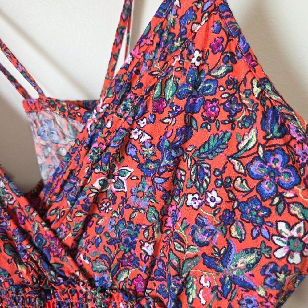 NWOT UNIVERSAL THREAD BOHO FLORAL SURPLICE V NECK TANK MAXI TIERED DRESS SZ M - Picture 6 of 15